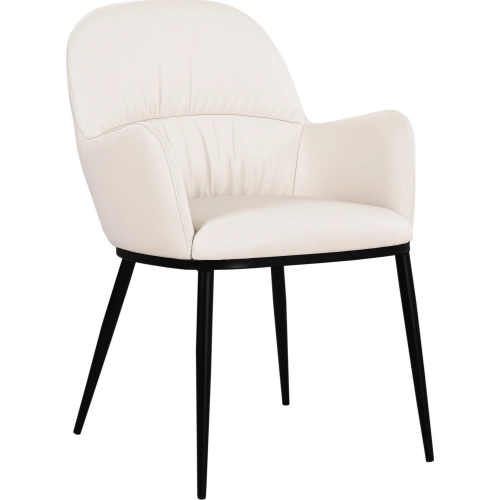 Kora Dining Arm Chair in Frost White & Steel (Set of 2)